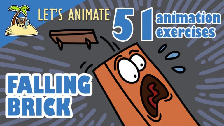 Falling brick – 51 animation exercise (live stream)